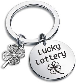 img 4 attached to SEIRAA Good Luck Jewelry - Gambler's Gift: Lottery Ticket Keychain with Four Leaf Clover Charm