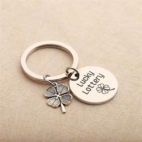 img 2 attached to SEIRAA Good Luck Jewelry - Gambler's Gift: Lottery Ticket Keychain with Four Leaf Clover Charm