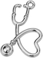 doctor stethoscope pendant charms silver logo