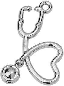 img 4 attached to Doctor Stethoscope Pendant Charms Silver