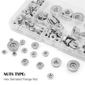 img 1 attached to Hilitchi 140-Piece Hex Flange Nuts Assortment Kit - M3 M4 M5 M6 M8 M10 M12 - High-Quality 304 Stainless Steel