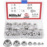 hilitchi 140-piece hex flange nuts assortment kit - m3 m4 m5 m6 m8 m10 m12 - high-quality 304 stainless steel logo