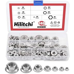 img 4 attached to Hilitchi 140-Piece Hex Flange Nuts Assortment Kit - M3 M4 M5 M6 M8 M10 M12 - High-Quality 304 Stainless Steel