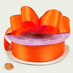 img 1 attached to 🧡 Vibrant Torrid Orange Double Face Satin Ribbon - 1-1/2" X 50Yd - High-Quality Craft Ribbon