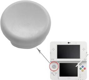 img 1 attached to 🎮 White 3D Analog Joystick Thumbstick Cap Cover Button Replacement for Nintendo 3DS XL, LL, 2DS