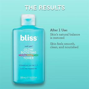 img 1 attached to Bliss Well Yes! Glow Boosting Multivitamin Toner - Restoring Skin's Natural Balance with Vitamin B3, B5, B6, C &amp; E - Clean, Paraben Free, Cruelty-Free, Vegan - 10 fl oz