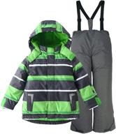 stay cozy on the slopes with m2c boys thicken warm hooded striped ski snowsuit jacket & pants logo