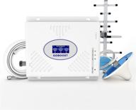 goboost tri band cell phone signal booster, high gain 70db gsm 3g 4g lte 📶 verizon at&t signal amplifier repeater for home and office up to 3,500 sq ft, fcc approved logo