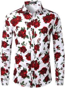 img 4 attached to ZEROYAA Fashion Polyester Printed ZLCL21 Black Men's Clothing and Shirts