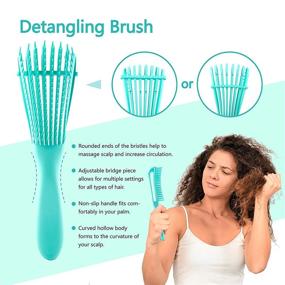 img 1 attached to 🔥 Набор для расчёсывания волос "Ultimate Detangling Brush Comb" для кудрявых волос - закругленная расчёска с вентиляцией, широкозубчатая расчёска, расчёска с хвостиком, массажёр для кожи головы, использование на влажных и сухих волосах - идеально подходит для женщин, мужчин и всех типов волос.