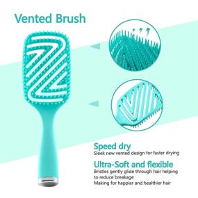 img 2 attached to 🔥 Набор для расчёсывания волос "Ultimate Detangling Brush Comb" для кудрявых волос - закругленная расчёска с вентиляцией, широкозубчатая расчёска, расчёска с хвостиком, массажёр для кожи головы, использование на влажных и сухих волосах - идеально подходит для женщин, мужчин и всех типов волос.