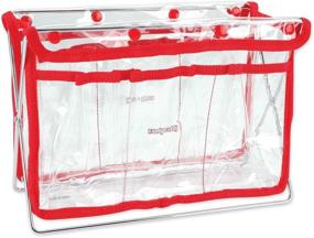 img 1 attached to 📦 Convenient Storage Solution: Handy Caddy 8"X11"X5" Clear Organizer with Red Trim