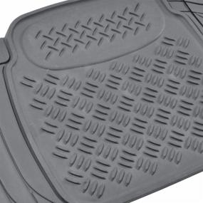 img 1 attached to BDK Heavy Duty Diamond Rubber Rear Floor Mats - All Weather Protection for Trucks, Cars, Sedans, SUVs