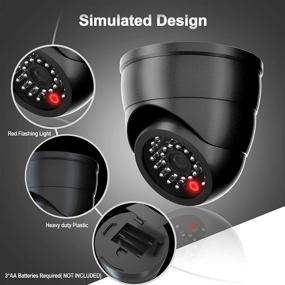 img 2 attached to 📷 SZYAN Dummy Security Cameras, Fake Surveillance CCTV Dome with Flashing Red Light Wireless Lens - Ideal for Home, Outdoor, Indoor, Business - Black (2 Pack)