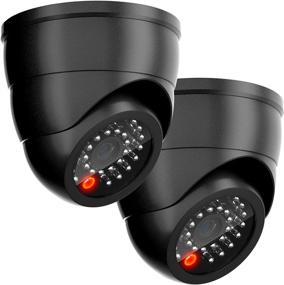 img 4 attached to 📷 SZYAN Dummy Security Cameras, Fake Surveillance CCTV Dome with Flashing Red Light Wireless Lens - Ideal for Home, Outdoor, Indoor, Business - Black (2 Pack)