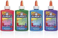 elmer's washable glue, assorted colors, 5 oz, pack of 4, ideal for slime making logo