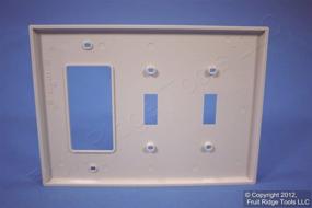 img 1 attached to 🔳 Leviton PJ226-T 3-Gang Wallplate: Midway Size, Light Almond - 2 Toggles, 1 Decora/GFCI Combination