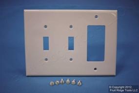 img 2 attached to 🔳 Leviton PJ226-T 3-Gang Wallplate: Midway Size, Light Almond - 2 Toggles, 1 Decora/GFCI Combination