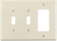 🔳 leviton pj226-t 3-gang wallplate: midway size, light almond - 2 toggles, 1 decora/gfci combination логотип