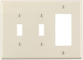 img 3 attached to 🔳 Leviton PJ226-T 3-Gang Wallplate: Midway Size, Light Almond - 2 Toggles, 1 Decora/GFCI Combination