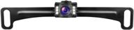 📷 glk license plate backup camera - wide view angle, 6 led night vision, waterproof rear view camera with guide line on/off - front & back up logo