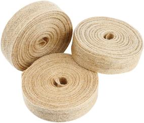 img 3 attached to 🎀 Pack of 3 Rolls - Natural Jute Burlap Fabric Ribbon for Wedding, Events, Party Wrapping, and Home Decor - 11 Yards per Roll - 1 Inch Width