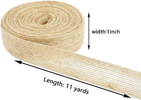 img 2 attached to 🎀 Pack of 3 Rolls - Natural Jute Burlap Fabric Ribbon for Wedding, Events, Party Wrapping, and Home Decor - 11 Yards per Roll - 1 Inch Width