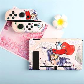 img 3 attached to [Pro Version] Nintendo Switch Case - FANPL Hard Shell Protective Cover for Switch and Joy Con Controller with 2 Cat Claw Thumb Grips (Ukiyoe Art)