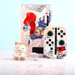 img 1 attached to [Pro Version] Nintendo Switch Case - FANPL Hard Shell Protective Cover for Switch and Joy Con Controller with 2 Cat Claw Thumb Grips (Ukiyoe Art)