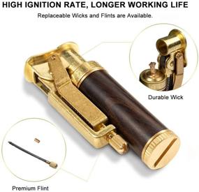img 2 attached to 🔥 YUSUD Vintage Trench Lighter: Antique Flint Lighter Fluid Refillable, Windproof Pipe Lighters for Men - Unique Gold Birthday Gift