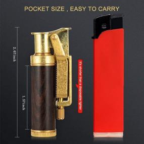 img 1 attached to 🔥 YUSUD Vintage Trench Lighter: Antique Flint Lighter Fluid Refillable, Windproof Pipe Lighters for Men - Unique Gold Birthday Gift