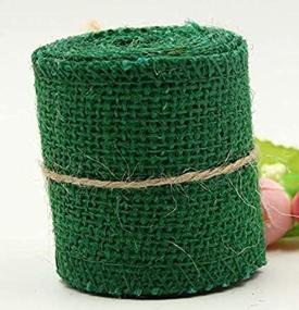 img 3 attached to 🎄 Versatile Huachnet Natural Jute Burlap Ribbon Roll Fabric: Perfect for Wedding, Party, Home DIY Decoration - Pack of 1 in Chistmas Green