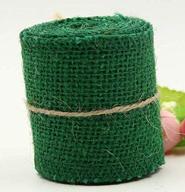 🎄 versatile huachnet natural jute burlap ribbon roll fabric: perfect for wedding, party, home diy decoration - pack of 1 in chistmas green logo