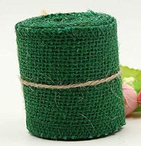 img 1 attached to 🎄 Versatile Huachnet Natural Jute Burlap Ribbon Roll Fabric: Perfect for Wedding, Party, Home DIY Decoration - Pack of 1 in Chistmas Green