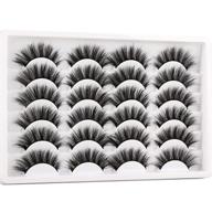 🐱 yawamica's fluffy faux mink 3d false eyelashes pack - 12 pairs cat eye natural dramatic eye lashes logo