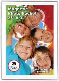 img 2 attached to 🖼️ Magtech Magnetic Photo Pocket Picture Frame, White, 2.5 x 3.5 Inches Photo Holder, 25 Pack (12325)