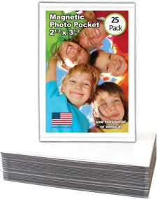 img 3 attached to 🖼️ Magtech Magnetic Photo Pocket Picture Frame, White, 2.5 x 3.5 Inches Photo Holder, 25 Pack (12325)