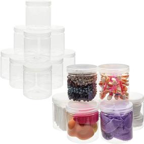 img 4 attached to Juvale 8 oz Plastic Canning Jars with Lids for Slime, Craft Storage, Beauty Products - Pack of 10