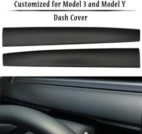 img 4 attached to 🚘 LMZX Tesla Model 3 Model Y Dashboard Cover Wrap - Carbon Fiber Pattern ABS Matte Dash Cover Wrap Cap for Tesla Model 3 (2017-2021) and Model Y - Upgrade Your Tesla Dashboard with Stylish Accessories