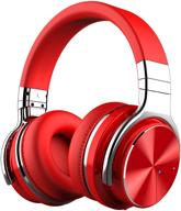 🎧 silensys e7 pro wireless over ear headphones with active noise cancelling, deep bass, and microphone - bluetooth, comfortable fit, 30h playtime - for tv, computer, cellphone - red logo