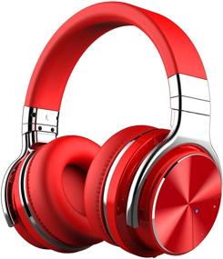 img 4 attached to 🎧 Silensys E7 PRO Wireless Over Ear Headphones with Active Noise Cancelling, Deep Bass, and Microphone - Bluetooth, Comfortable Fit, 30H Playtime - for TV, Computer, Cellphone - Red