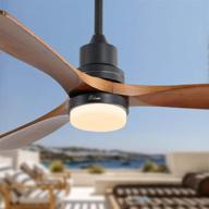 🔮 sofucor 52-inch wood ceiling fan with led lights and remote - adjustable speeds, reversible 65w quiter motor 5250 cfm - perfect for living room, bedroom, and patio - matte black! логотип