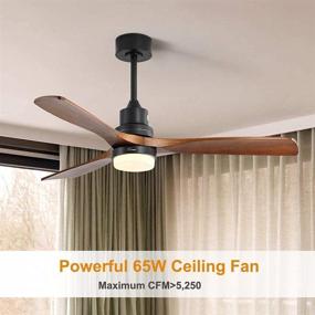 img 2 attached to 🔮 Sofucor 52-Inch Wood Ceiling Fan With LED Lights and Remote - Adjustable Speeds, Reversible 65W Quiter Motor 5250 CFM - Perfect for Living room, Bedroom, and patio - Matte Black!