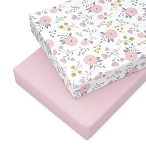 img 4 attached to Premium Organic Cotton Pack n Play Sheets with Floral Design - Compatible with Graco Pack n Play & Mini Crib - Pickle & Pumpkin Quality Sheets