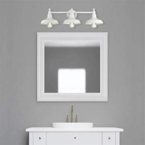 img 1 attached to Kimball Industrial Farmhouse Indoor Light with Metal Shade - Design House 579656, Vanity - White