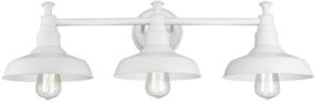 img 4 attached to Kimball Industrial Farmhouse Indoor Light with Metal Shade - Design House 579656, Vanity - White