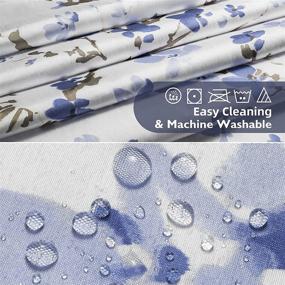 img 2 attached to 🚿 Lagute SnapHook Hook-Free Blue Blossom Shower Curtain с съемным подкладом, окном сверху, разрешением для гостиниц, стиркой в машине, 71Wx74L