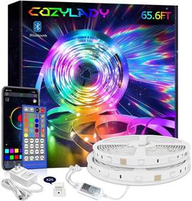 img 4 attached to Cozylady Smart Bluetooth LED Lights 65.6 FT: APP Controlled RGB Music Sync Color Changing String Lights for Bedroom Decor and Children's Room Decorations