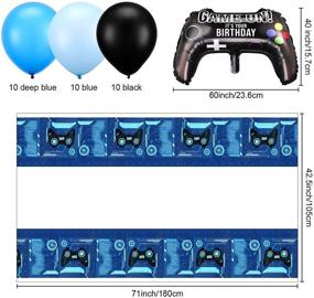 img 2 attached to 🎉 Happy Birthday Gaming Party Supplies – 34-Piece Game Themed Decoration Kit with Video Game Backdrop, Table Covers, and Controller Balloons for a Memorable Celebration