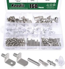 img 4 attached to Keadic 160Pcs Heavy Duty Shelf Pin Kit: 5 Styles Cabinet Support Pegs in Metal Nickel (5mm & 6mm)